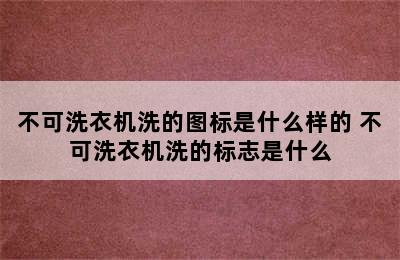 不可洗衣机洗的图标是什么样的 不可洗衣机洗的标志是什么